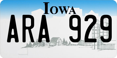 IA license plate ARA929