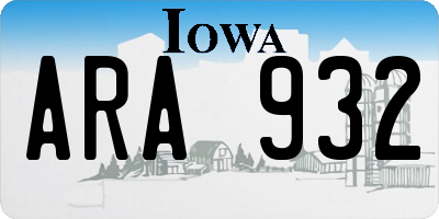 IA license plate ARA932