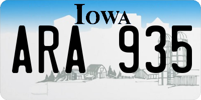 IA license plate ARA935