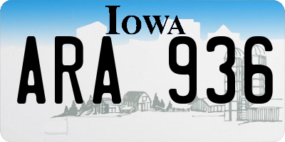 IA license plate ARA936