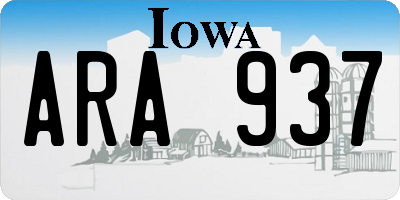 IA license plate ARA937