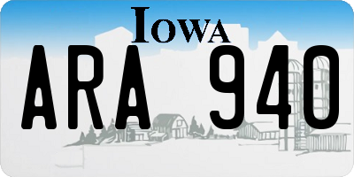 IA license plate ARA940