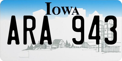 IA license plate ARA943