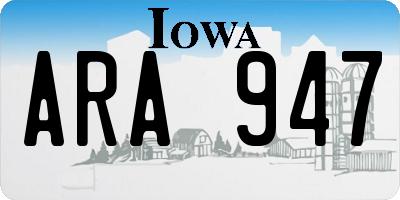 IA license plate ARA947