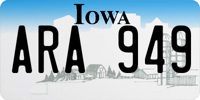 IA license plate ARA949