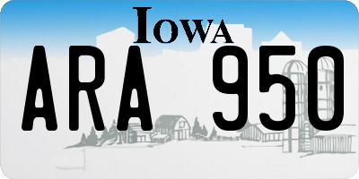 IA license plate ARA950