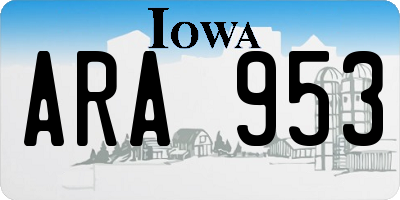 IA license plate ARA953
