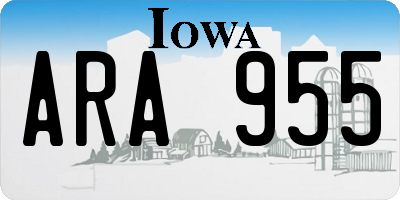 IA license plate ARA955
