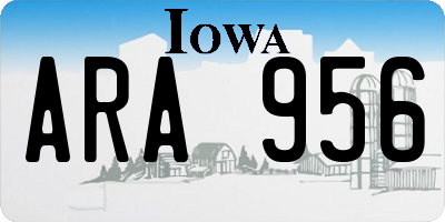 IA license plate ARA956