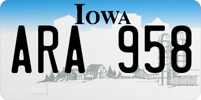 IA license plate ARA958