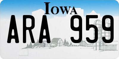 IA license plate ARA959