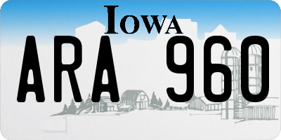 IA license plate ARA960