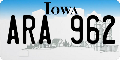 IA license plate ARA962
