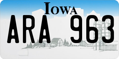 IA license plate ARA963