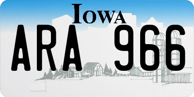IA license plate ARA966