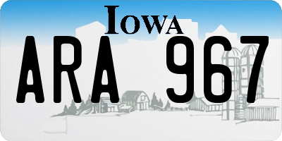 IA license plate ARA967