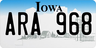 IA license plate ARA968