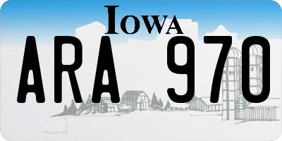 IA license plate ARA970