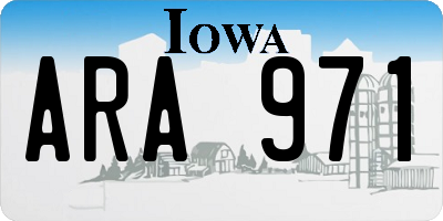IA license plate ARA971