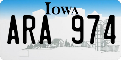 IA license plate ARA974