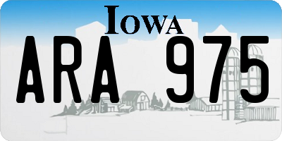 IA license plate ARA975