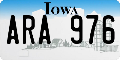 IA license plate ARA976
