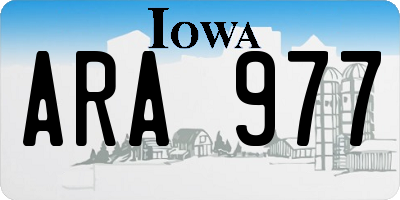 IA license plate ARA977
