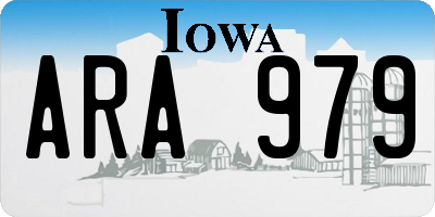 IA license plate ARA979