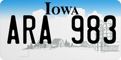 IA license plate ARA983