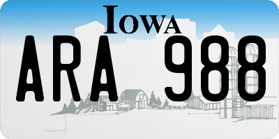 IA license plate ARA988