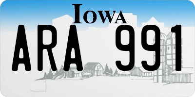 IA license plate ARA991