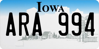 IA license plate ARA994