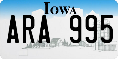 IA license plate ARA995