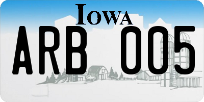 IA license plate ARB005