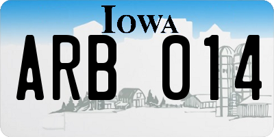 IA license plate ARB014