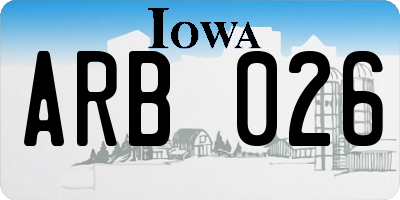 IA license plate ARB026