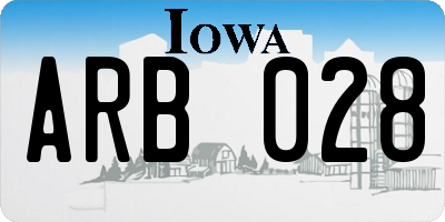 IA license plate ARB028