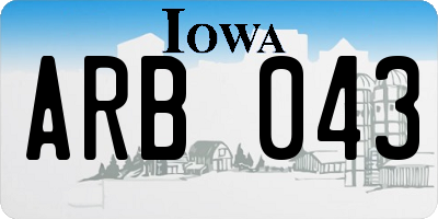 IA license plate ARB043