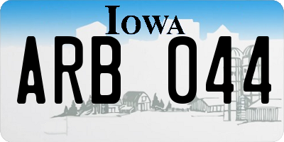 IA license plate ARB044