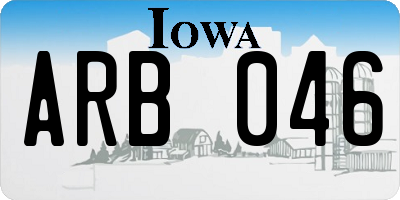 IA license plate ARB046