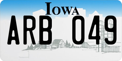 IA license plate ARB049