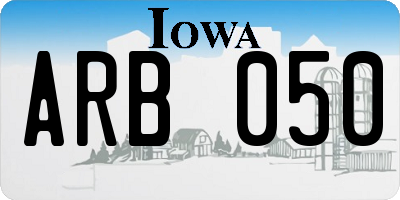 IA license plate ARB050
