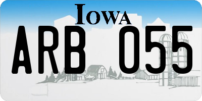IA license plate ARB055