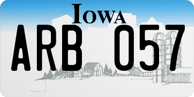 IA license plate ARB057