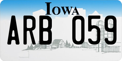 IA license plate ARB059