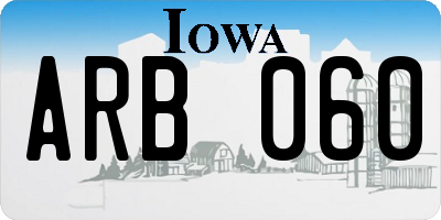 IA license plate ARB060