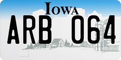 IA license plate ARB064