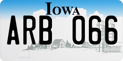 IA license plate ARB066