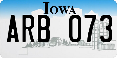 IA license plate ARB073