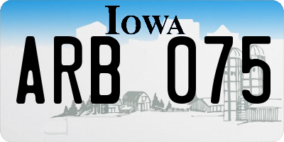 IA license plate ARB075